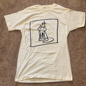 Tultex Cream Short Sleeve Tee with Cat Design NEVER WORN